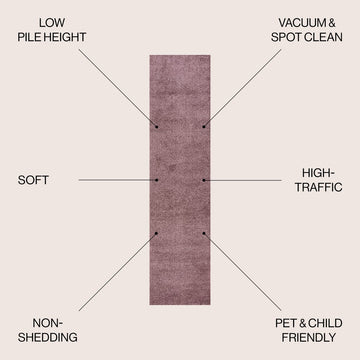 Haze Solid Low-pile Area Rug Light Purple